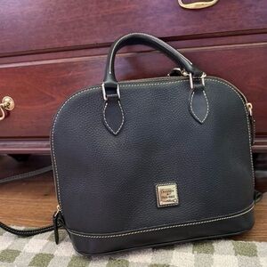 Dooney & Bourke Black Satchel with Contrast Stitching